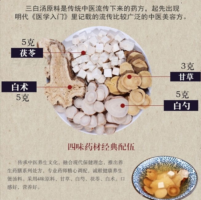 三白汤中药材